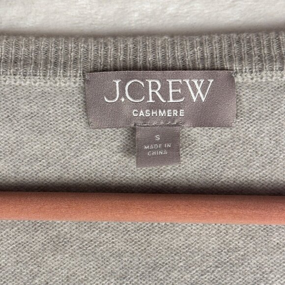 NWOT J.Crew Cashmere V-neck Oversized Sweater Size S Heather Fog Pullover BA394 - Picture 5 of 9